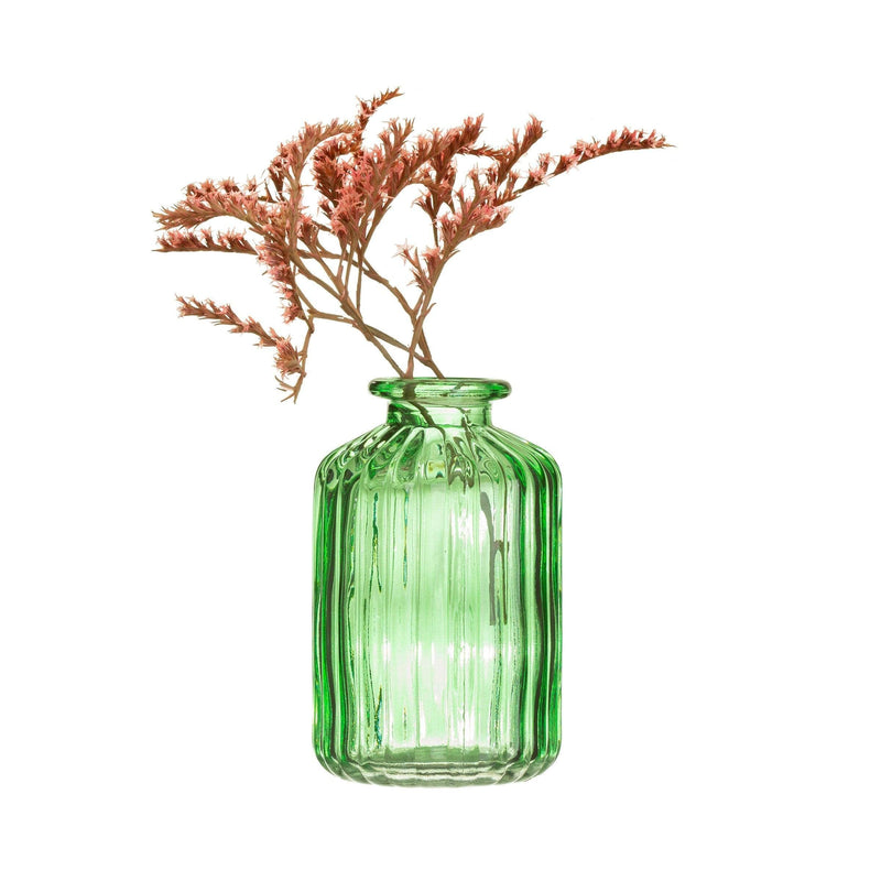 Sass & Belle Green Glass Bud Vases - Set Of 3 - Glass Vases for Table Decoration, Mini Flower Vase for Home, Table Decor, Sass and Belle Decorative Design, Green Vase