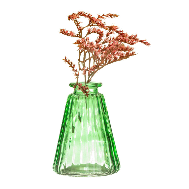 Sass & Belle Green Glass Bud Vases - Set Of 3 - Glass Vases for Table Decoration, Mini Flower Vase for Home, Table Decor, Sass and Belle Decorative Design, Green Vase