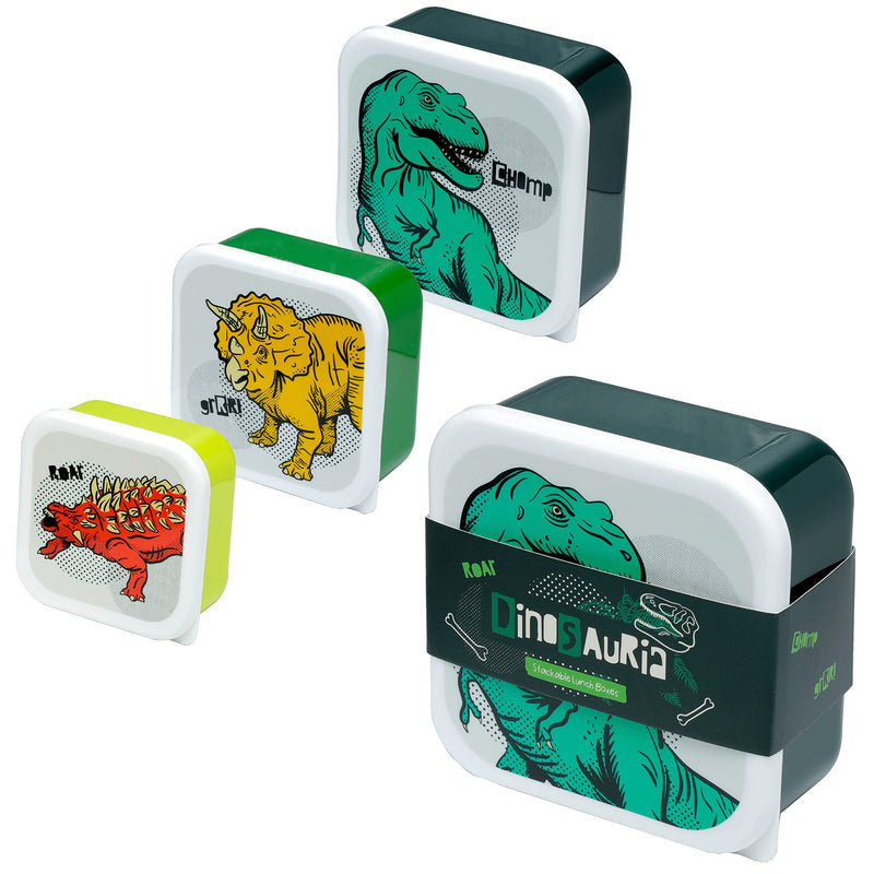 Puckator Dinosaur Set of 3 Lunch Boxes