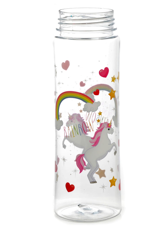 Puckator Enchanted Rainbows Unicorn - Kids Drinks Bottle With Flip Straw - Reusable Water Bottle For Girls And Boys With A Carry Handle - Bpa Free - For School Nursery - Cute Rainbow Design -Pp 550ml