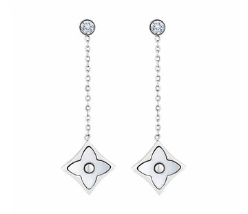 Diamond Style London - Clover Drop Earrings in Silver (Item code: Cloverdropearr)