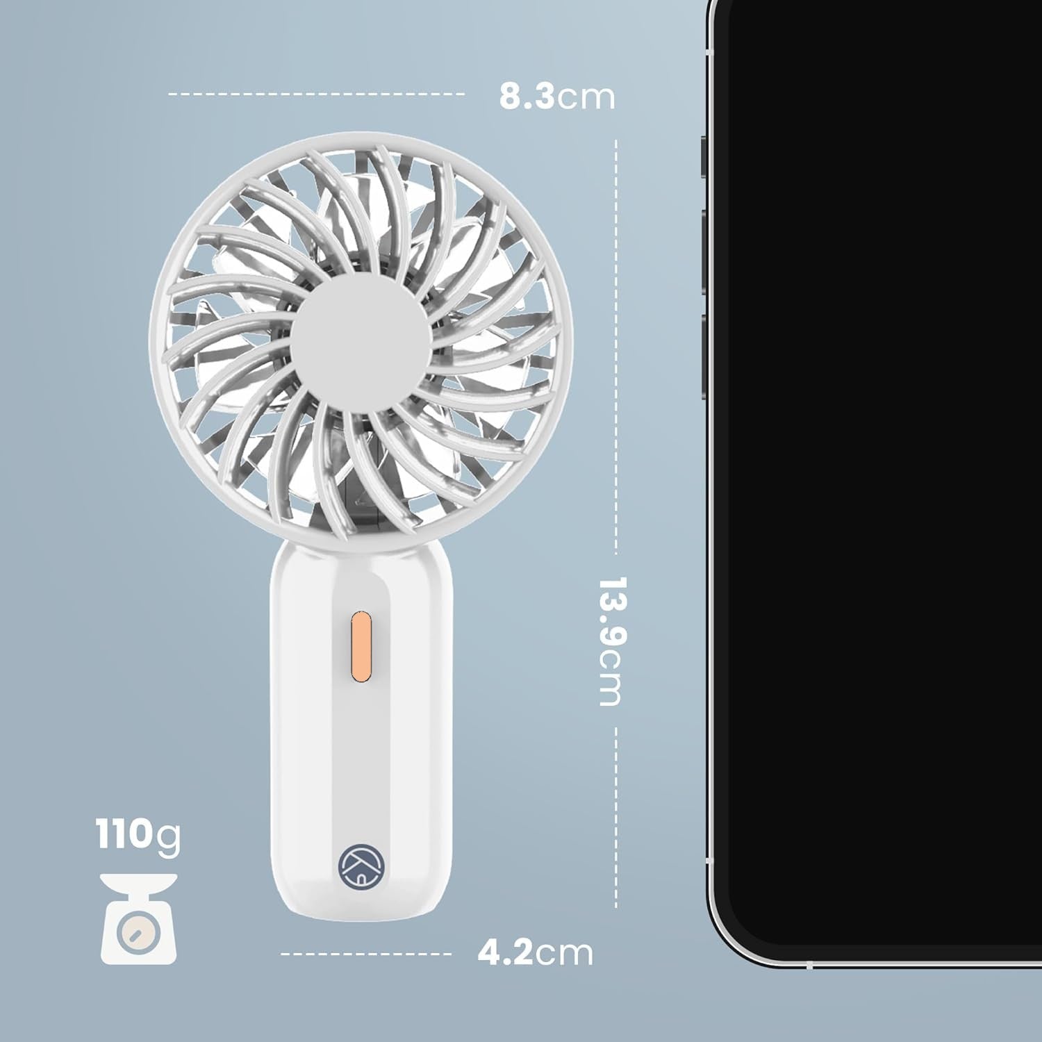CUQOO Mini Handheld Fan – 800mAh, 3 Speeds & Portable!