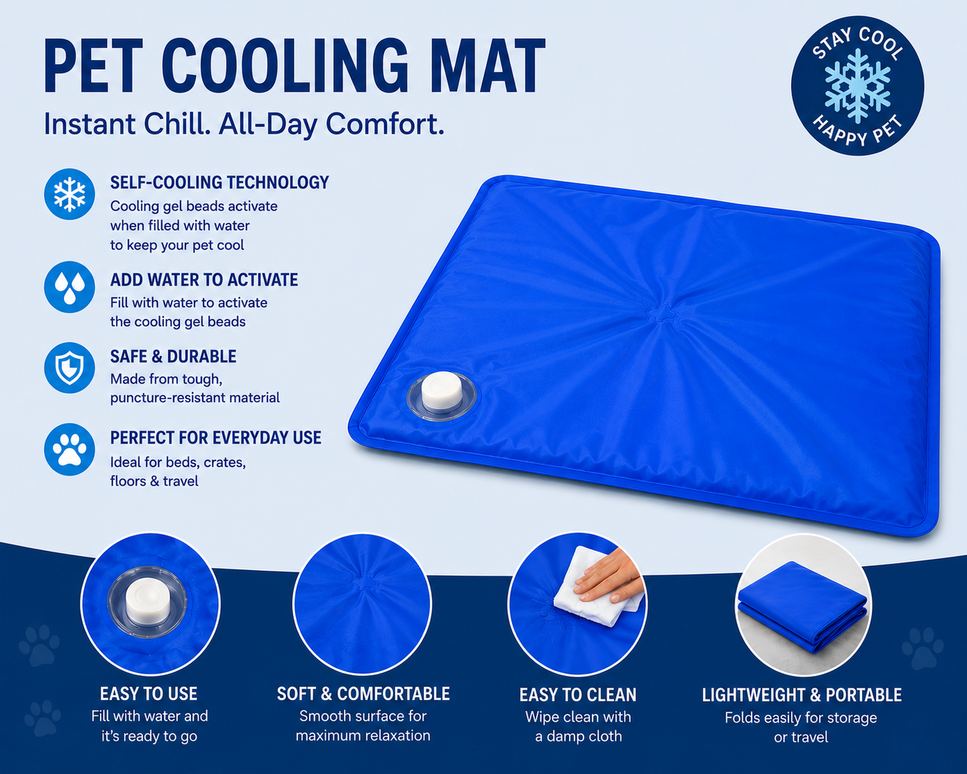Generise Pet Cooling Gel Mat- 'just add water'