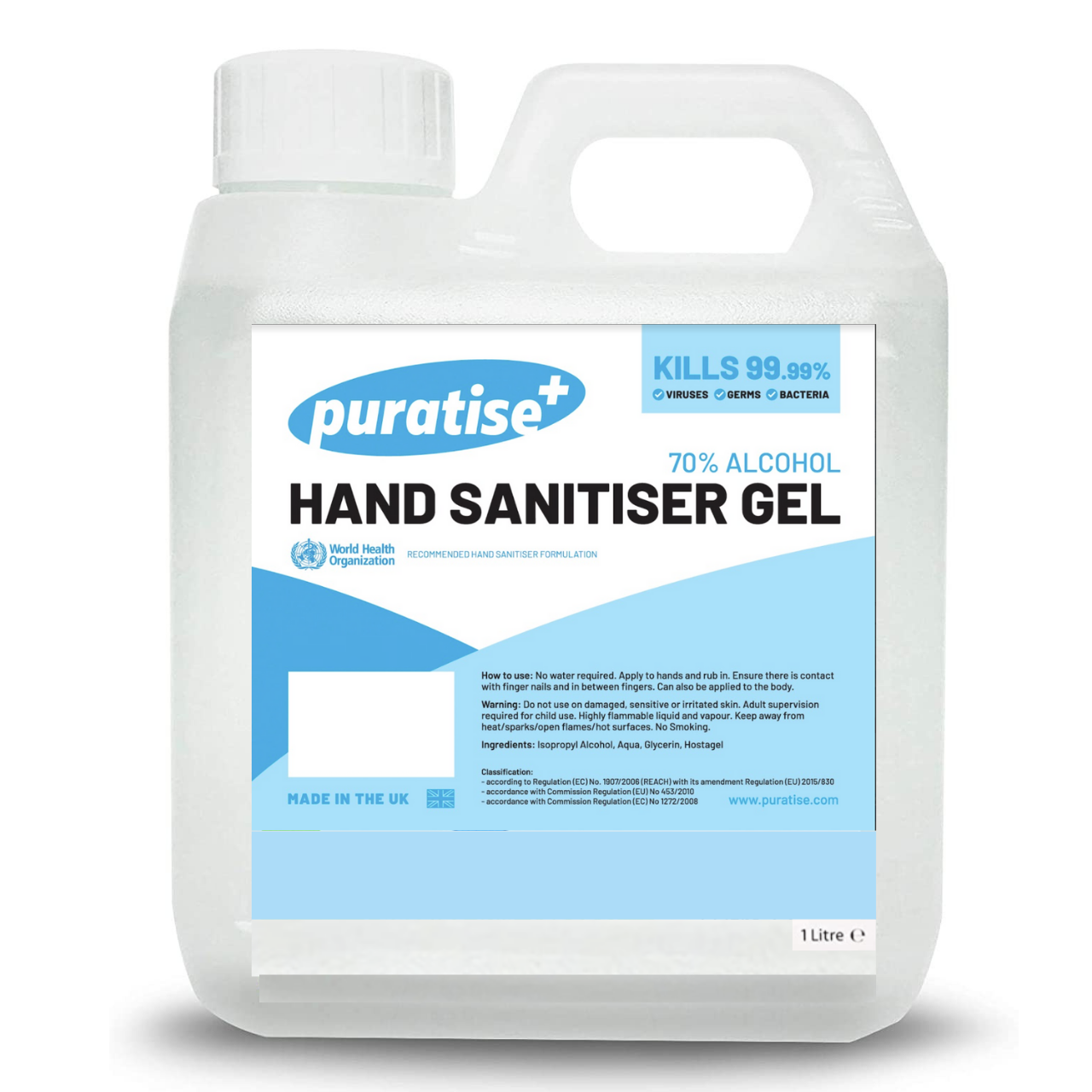 Puratise 1 Litre Hand Sanitiser Gel