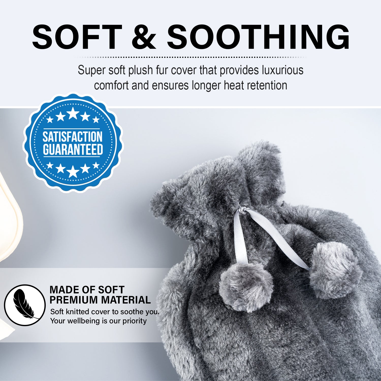 Generise 2L Hot Water Bottle with Plush Cover – Extra Warm & Safe