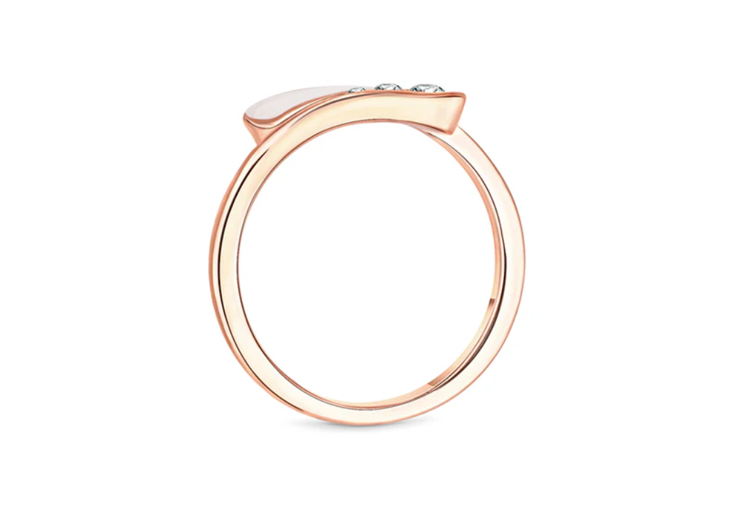 Diamond Style London - Rings - Fan Rose Crystal Ring - Size M - (Item code: FANRINGROSE6)