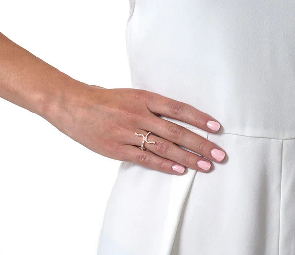 Diamond Style London - Entwine Ring in rose gold plating (Item code: Entwineringrose)