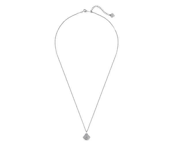 Diamond Style London - Fan pendant with crystals in rhodium plating necklace (Item code: Fanpencrystal)