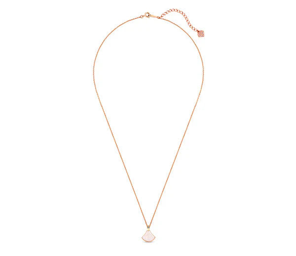 Diamond Style London - Fan pendant in rose gold plating necklace (Item code: Fanpenrose)
