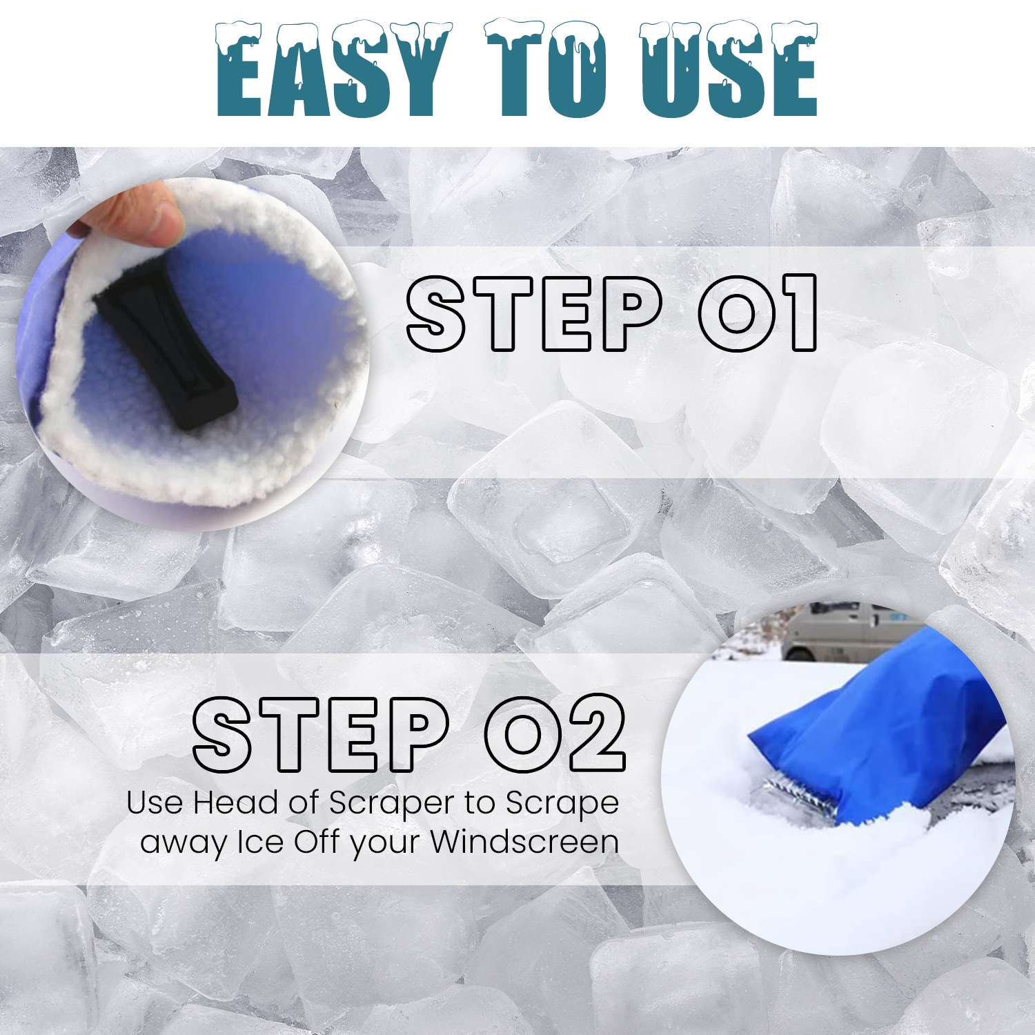 Generise Warm Hand Mitt Ice Scraper - Blue