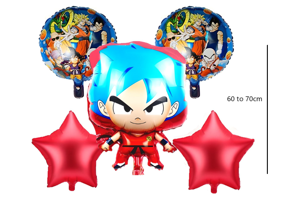 5 Piece Happy Birthday Cartoon Character Balloons – Large, Vibrant & Fun