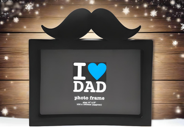 Moustache "I ♥ DAD" Photo Frame 4x6" – The Perfect Christmas Stocking Filler for Dad