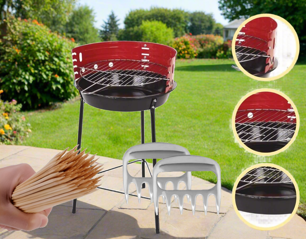 Generise Portable Round Chargrill BBQ Grill Set