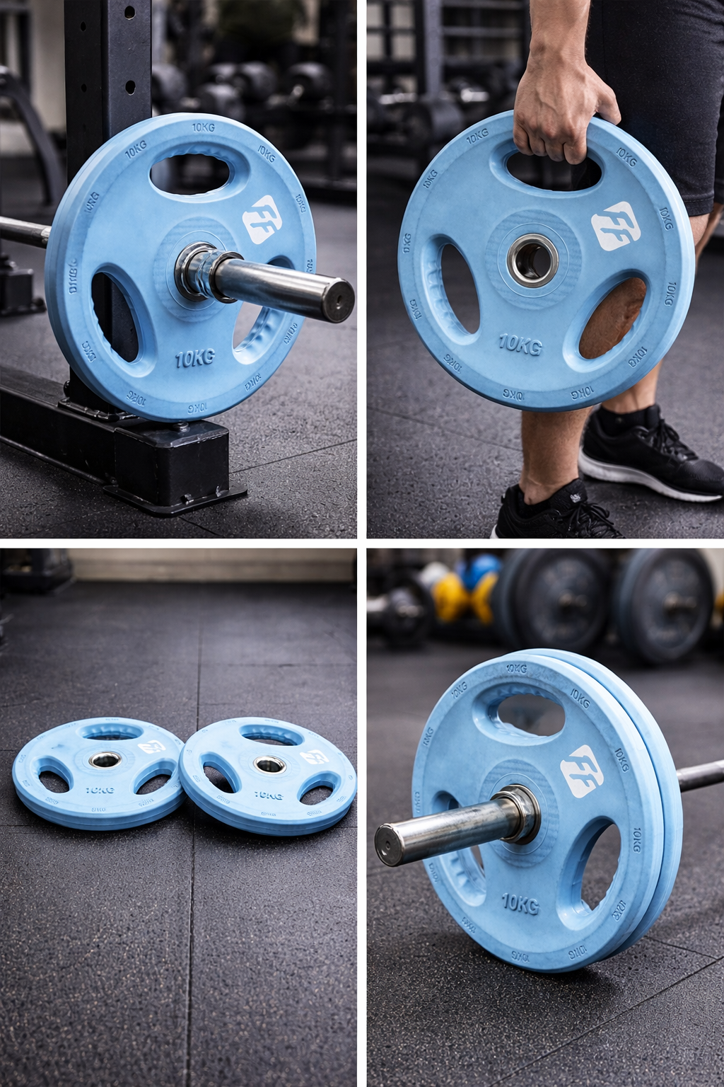 Generise 10kg Blue Barbell Rubber Plates For 30mm Barbell - 10kg Pair