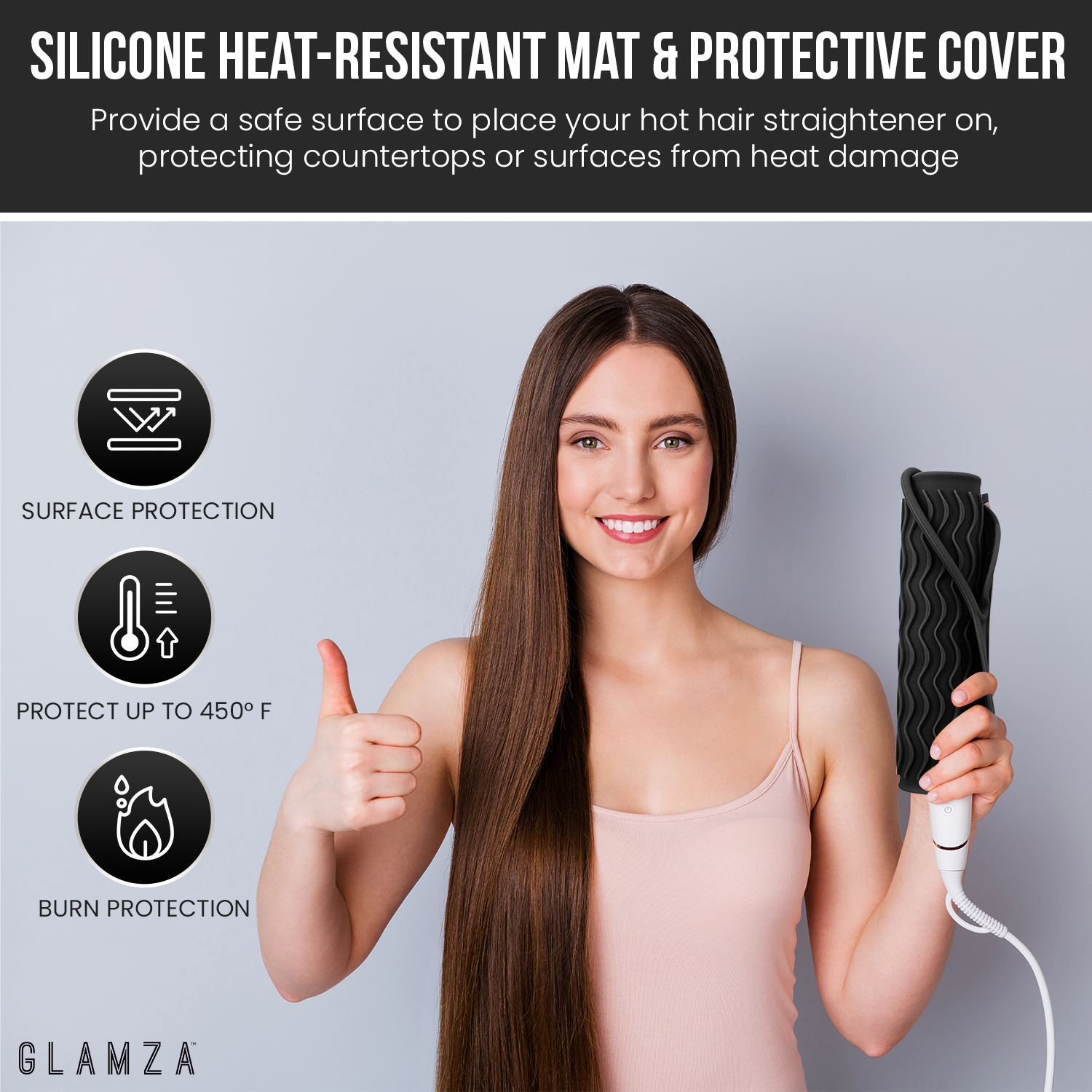 Glamza Silicone Hair Straightener Heat Protection Mat Wrap