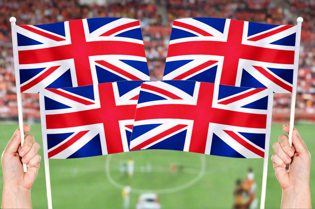 British Union Jack Flags 4 Pack - 12" x 8"