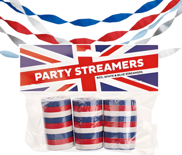British Patriot BBQ Party Streamers – 3 Pack – Vibrant & Festive