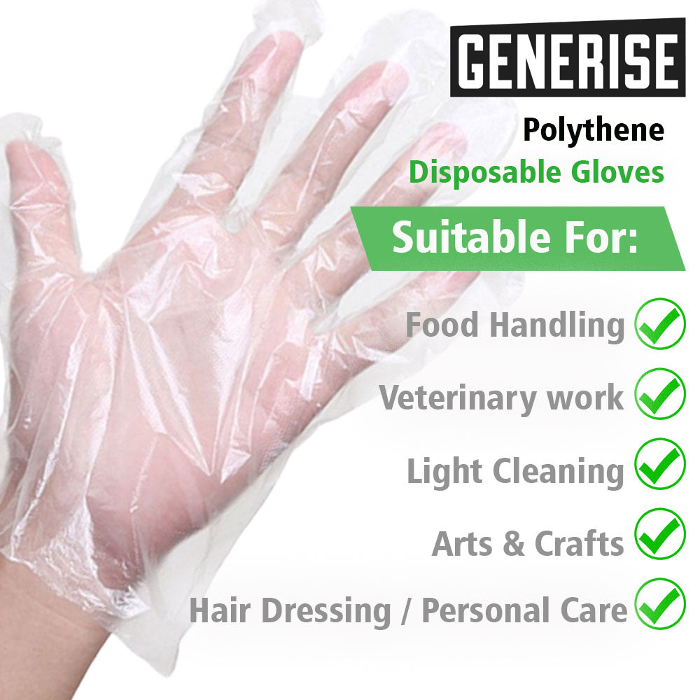 Generise Disposable Plastic Gloves 100 Per Pack