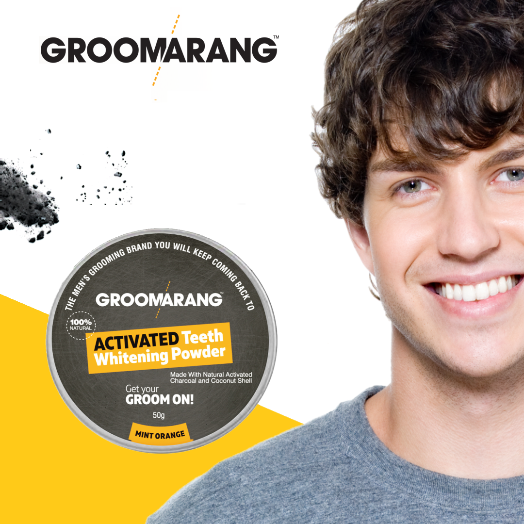 Groomarang Activated Charcoal & Coconut Shell Teeth Whitening Powder – 100% Natural & Vegan Friendly