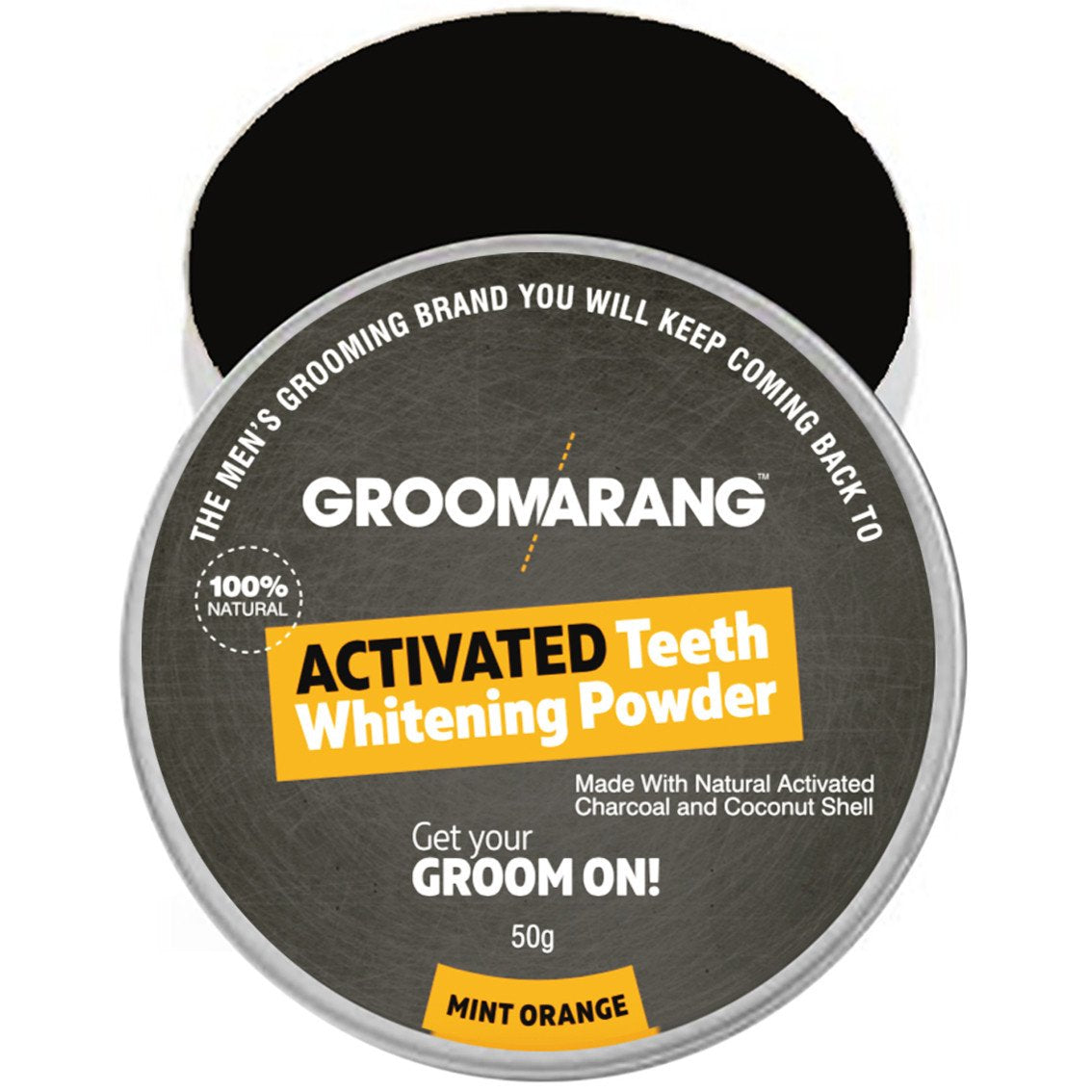 Groomarang Activated Charcoal & Coconut Shell Teeth Whitening Powder – 100% Natural & Vegan Friendly
