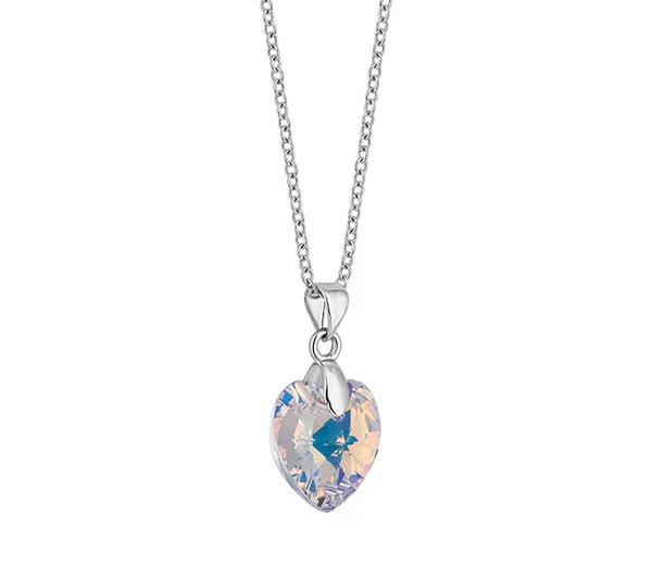 Diamond Style London - Large Heart Pendant, Clear Necklace (AB) (Item code: Hea0606)
