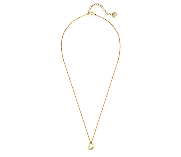 Diamond Style London - Heart Pendant crystals in yellow gold plating necklace (Item code: Heartpencrystalgold)