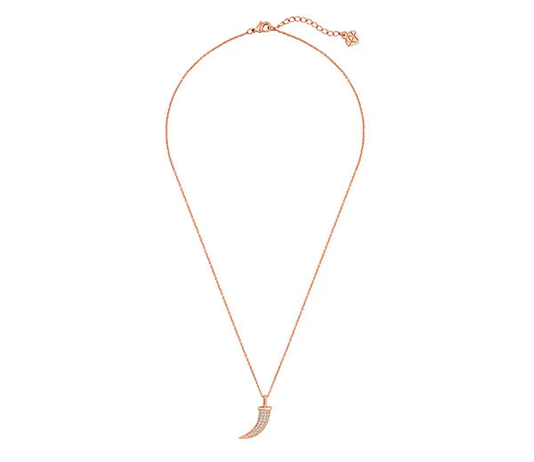 Diamond Style London - Horn Pendant in Rose Gold Plating Necklace (Item code: Hornpenrose)