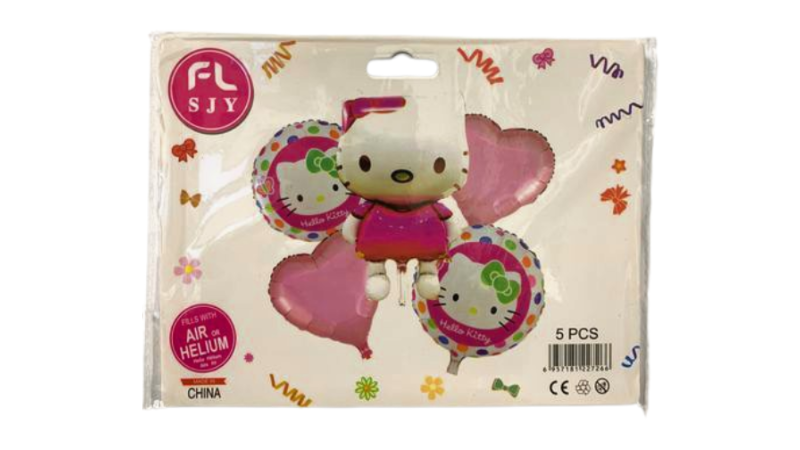 5 Piece Happy Birthday Cartoon Character Balloons – Large, Vibrant & Fun