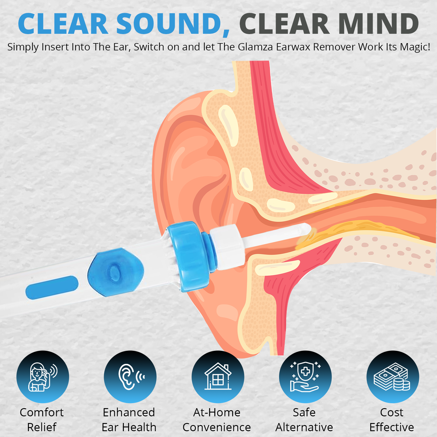 Glamza 'Power Vibe' Vacuum Ear Cleaner