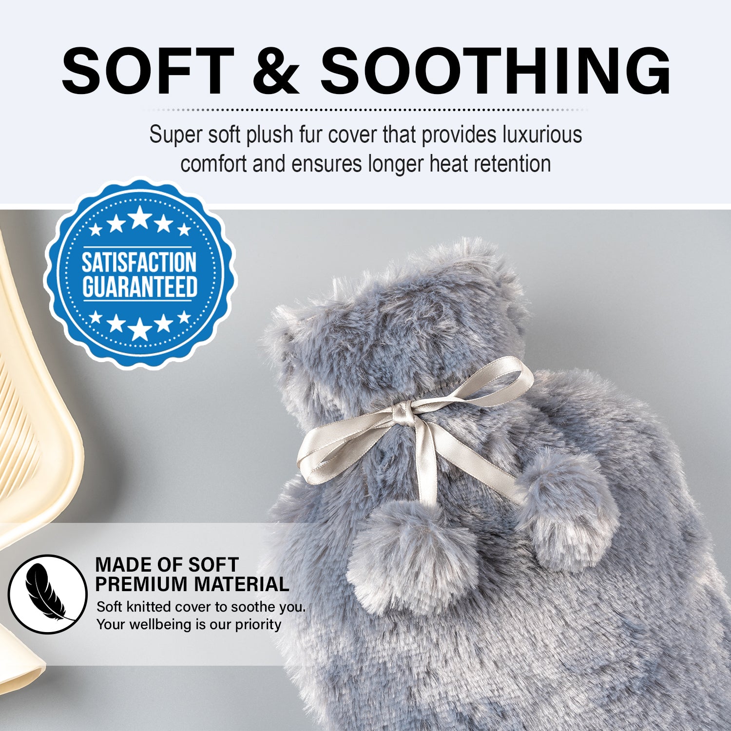 Generise 2L Hot Water Bottle with Plush Cover – Extra Warm & Safe