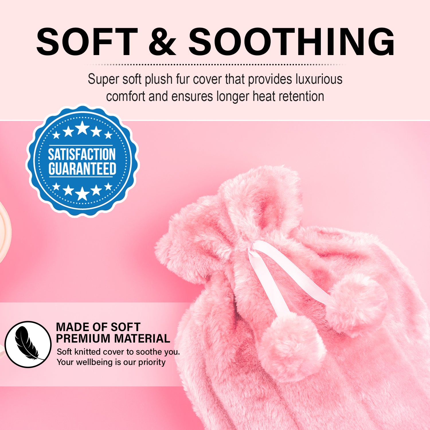 Generise 2L Hot Water Bottle with Plush Cover – Extra Warm & Safe