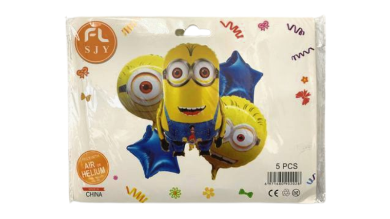 5 Piece Happy Birthday Cartoon Character Balloons – Large, Vibrant & Fun