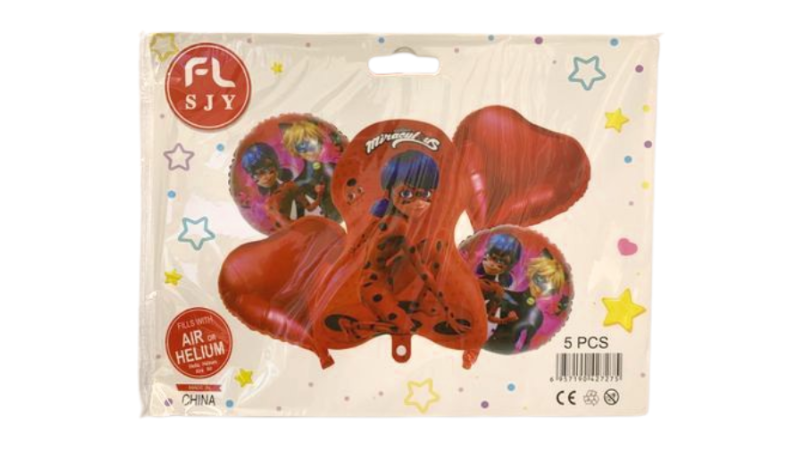 5 Piece Happy Birthday Cartoon Character Balloons – Large, Vibrant & Fun