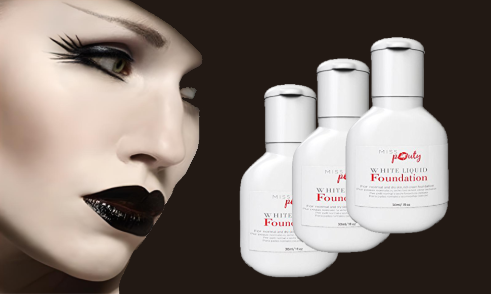 Miss Pouty White Liquid Foundation – Perfect for Everyday Wear & Creative Looks with Delivery