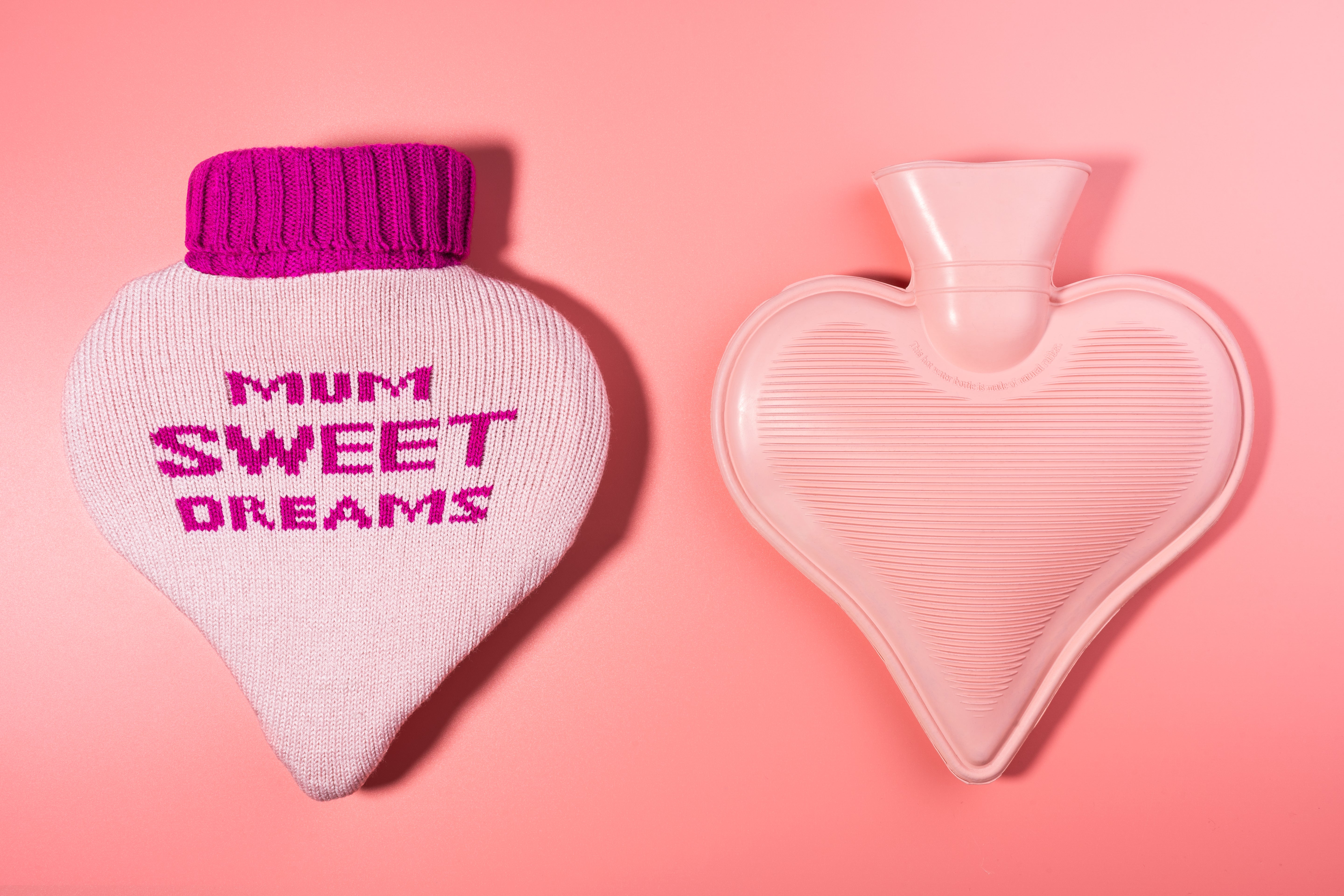 Generise 1L Heart-Shaped Hot Water Bottles with Plush Cover – Perfect Gift for Mum
