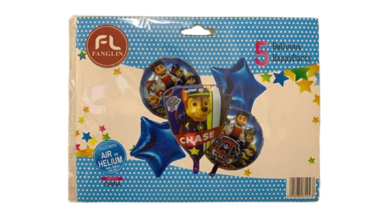 5 Piece Happy Birthday Cartoon Character Balloons – Large, Vibrant & Fun