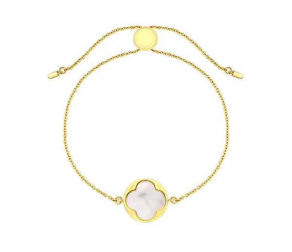 Diamond Style London - Pearl Clover Bracelet in Gold Plating