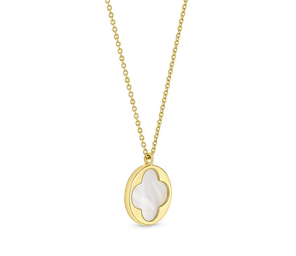 Diamond Style London - Pearl Clover Pendant in Gold plating Necklace
