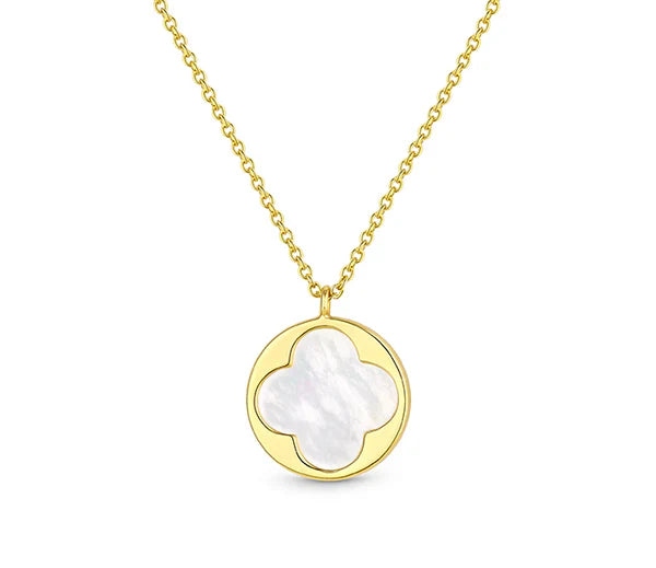 Diamond Style London - Pearl Clover Pendant in Gold plating Necklace