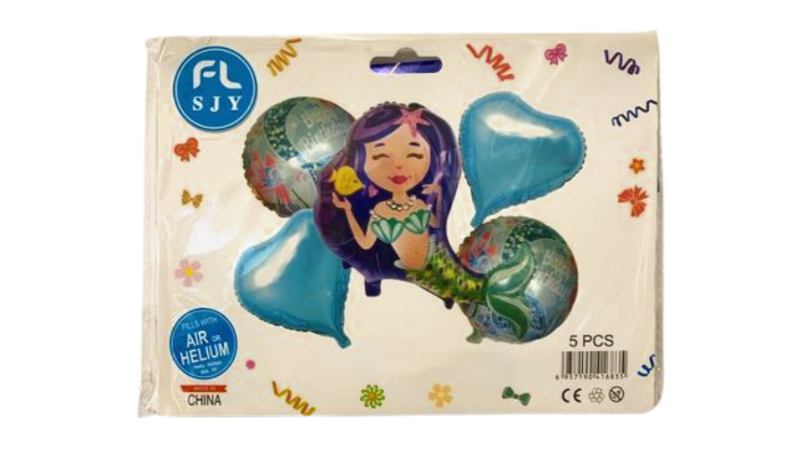 5 Piece Happy Birthday Cartoon Character Balloons – Large, Vibrant & Fun