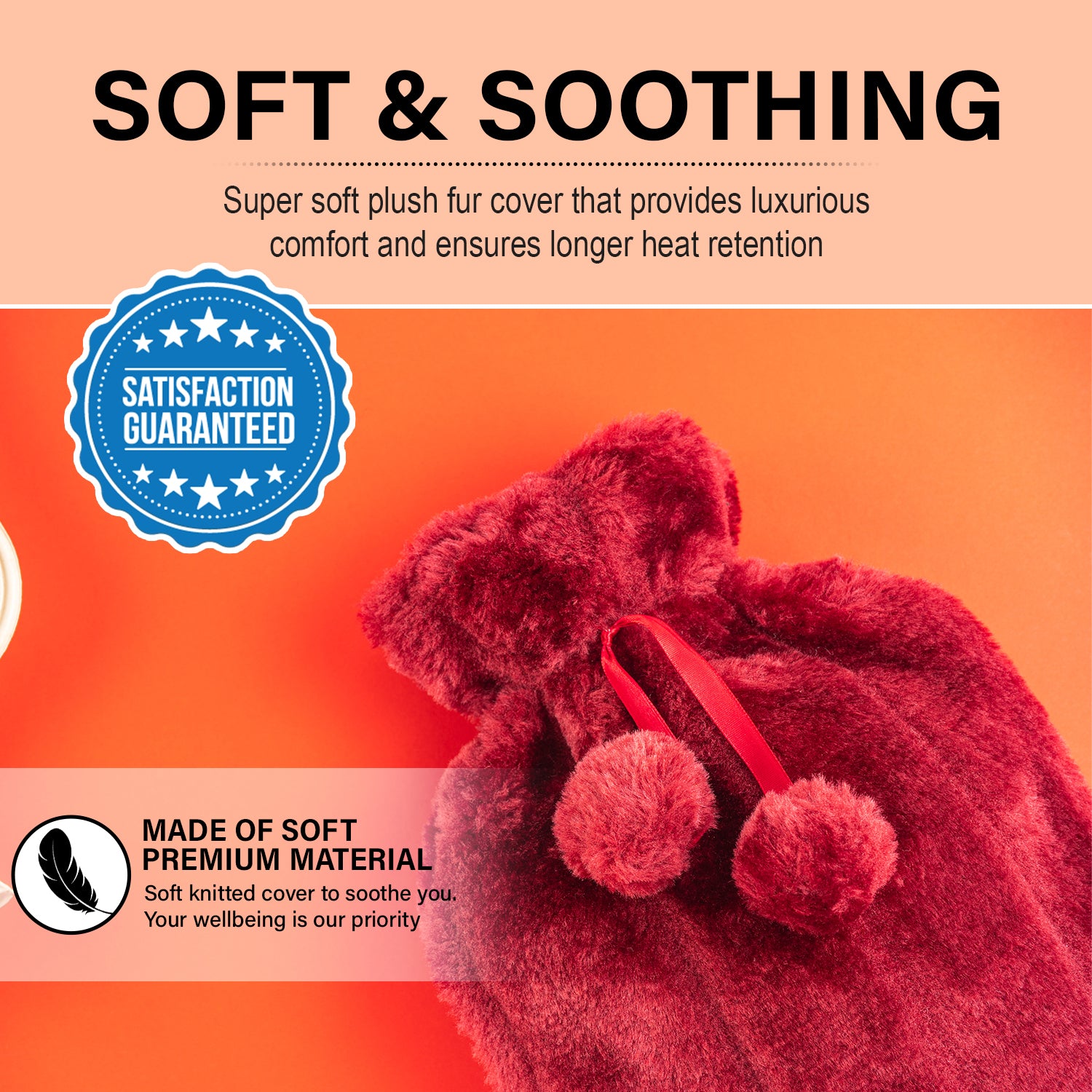 Generise 2L Hot Water Bottle with Plush Cover – Extra Warm & Safe