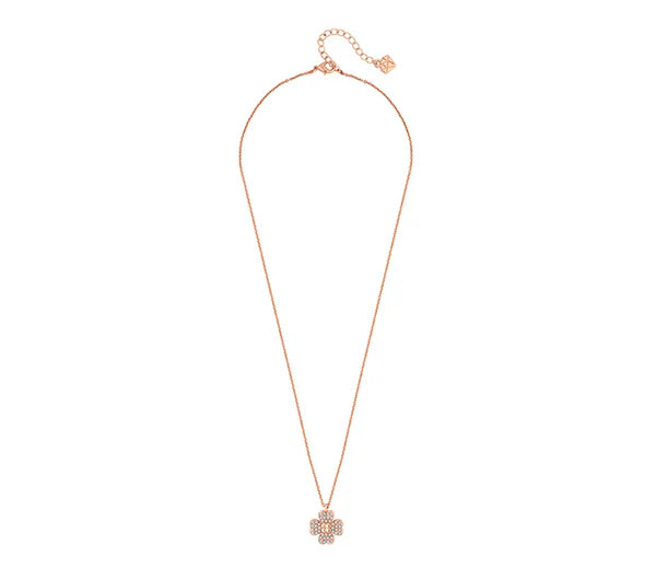 Diamond Style London - Reverse Flower Necklace with Crystals in rose gold (Item code: Reverseflowerneckrose)