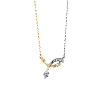Diamond Style London - Shooting Star Necklace in Gold & Rhodium Plating (Item code: Shootingstarneck)