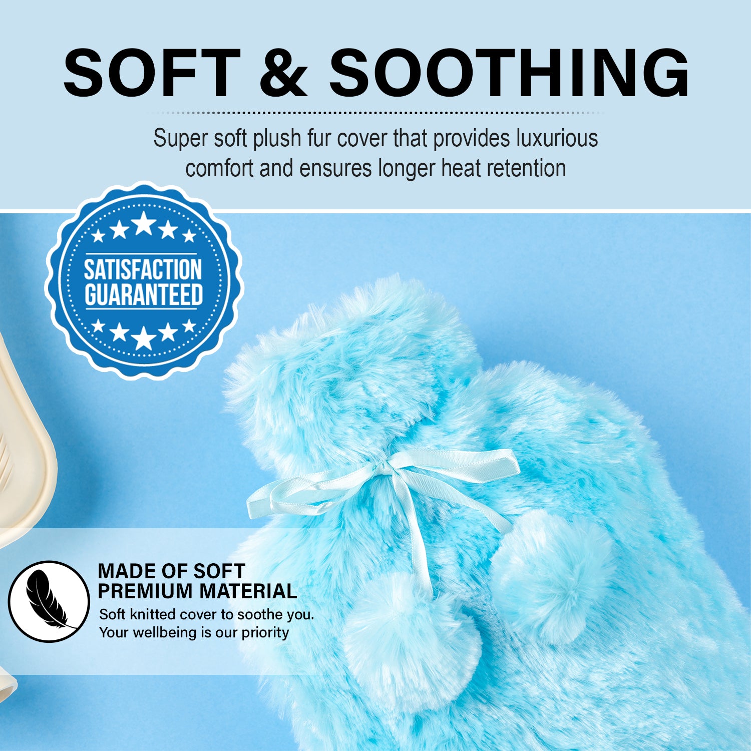 Generise 2L Hot Water Bottle with Plush Cover – Extra Warm & Safe