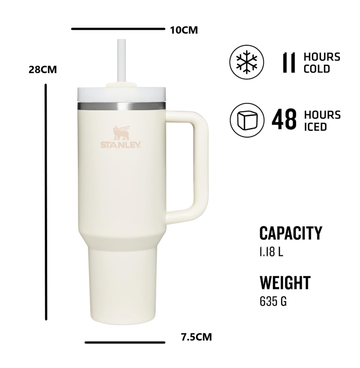 Stanley Quencher® H2.0 FlowState™ Tumbler 1.2L – Recycled Stainless Steel - Multiple Colours!