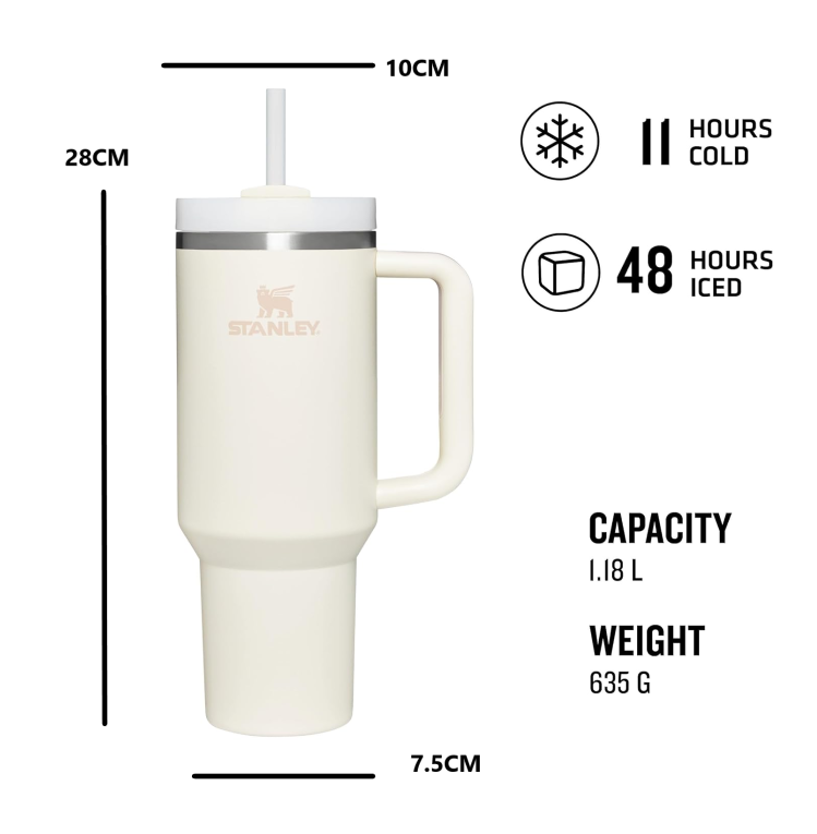 Stanley Quencher® H2.0 FlowState™ Tumbler 1.2L – Recycled Stainless Steel - Multiple Colours!