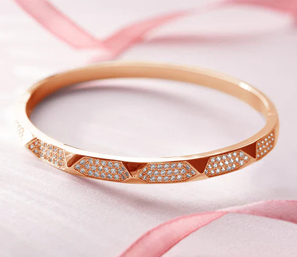 Diamond Style London - Stud Bangle in Rose Gold Plating