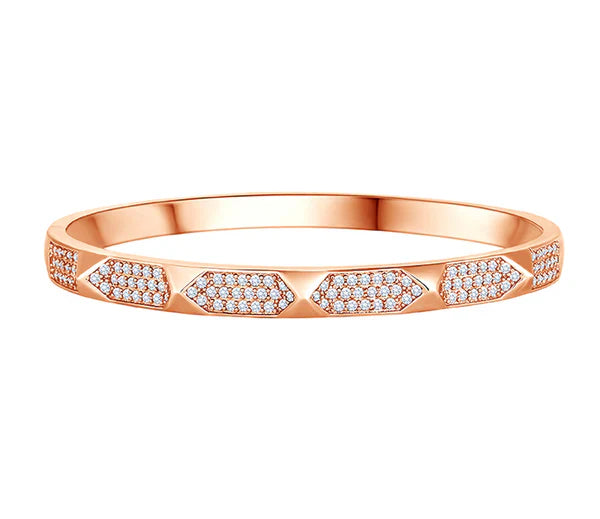 Diamond Style London - Stud Bangle in Rose Gold Plating