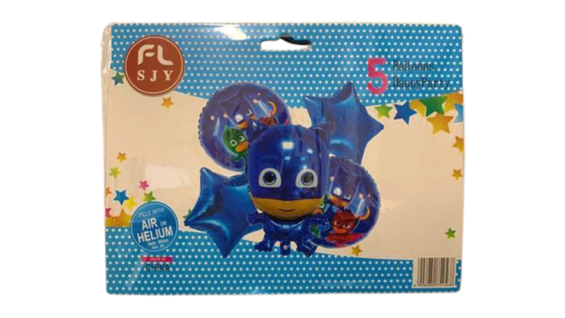 5 Piece Happy Birthday Cartoon Character Balloons – Large, Vibrant & Fun