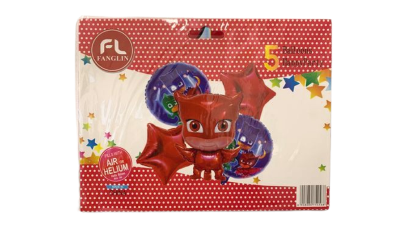 5 Piece Happy Birthday Cartoon Character Balloons – Large, Vibrant & Fun
